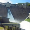 写真2　札内川ダムにおけるフラッシュ放流