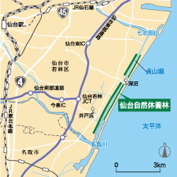 仙台自然休養林位置図